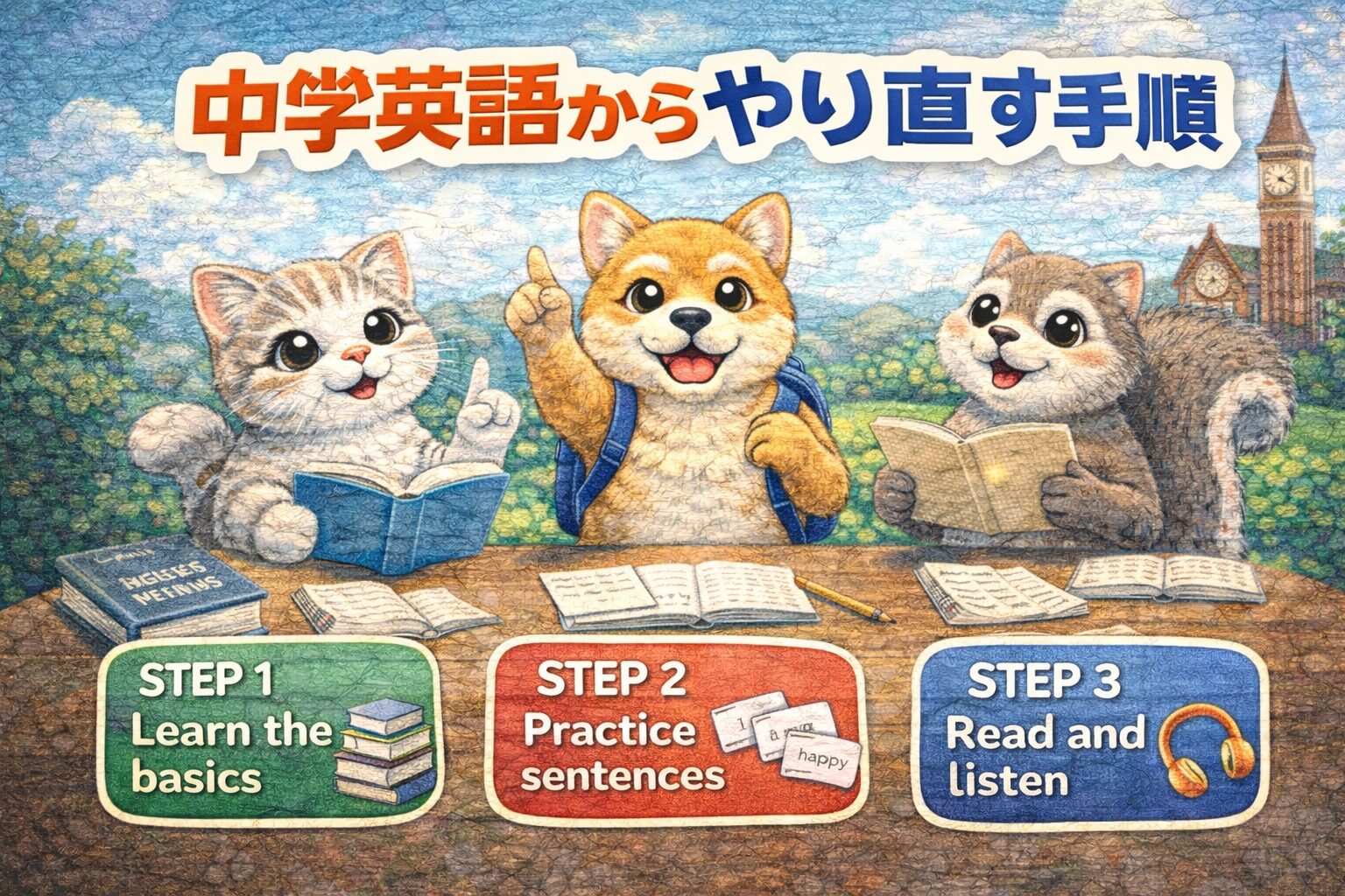 中学英語からやり直す手順