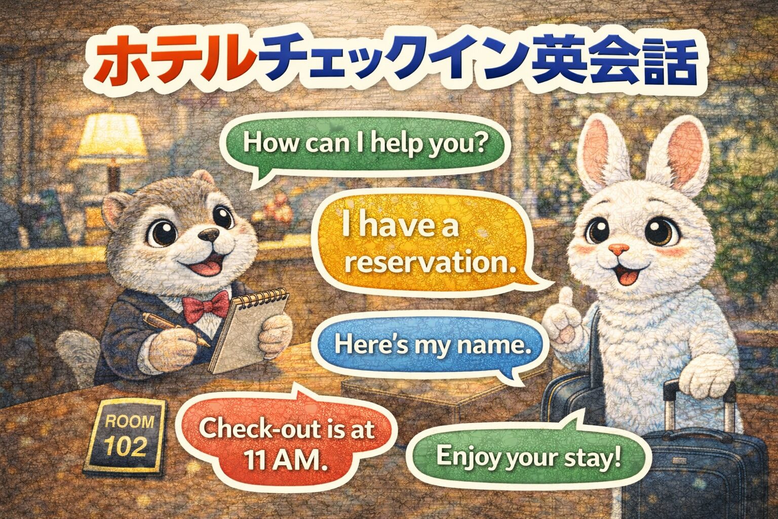 ホテルチェックインの英会話フレーズ50