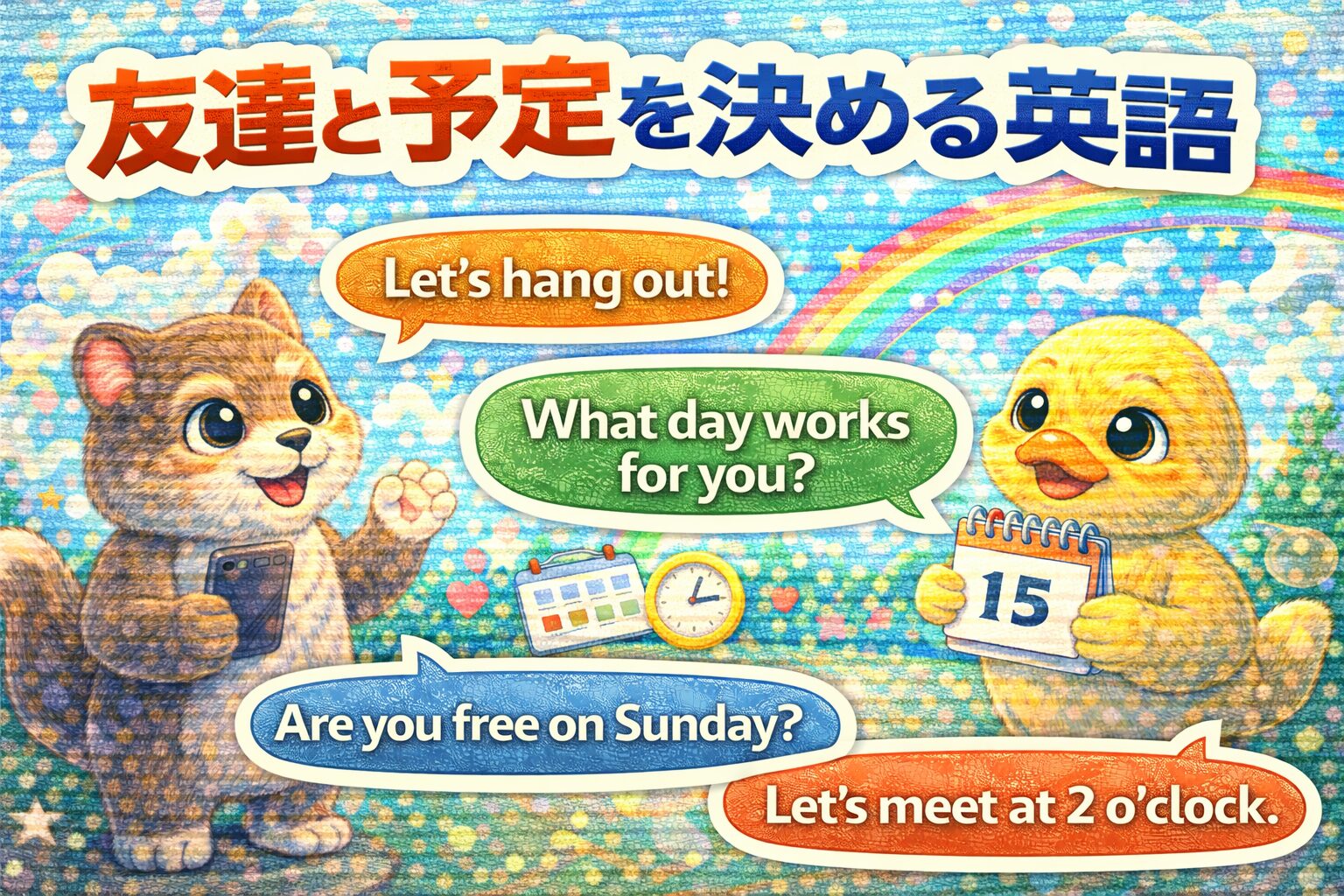 友達と予定を決める英会話フレーズ55