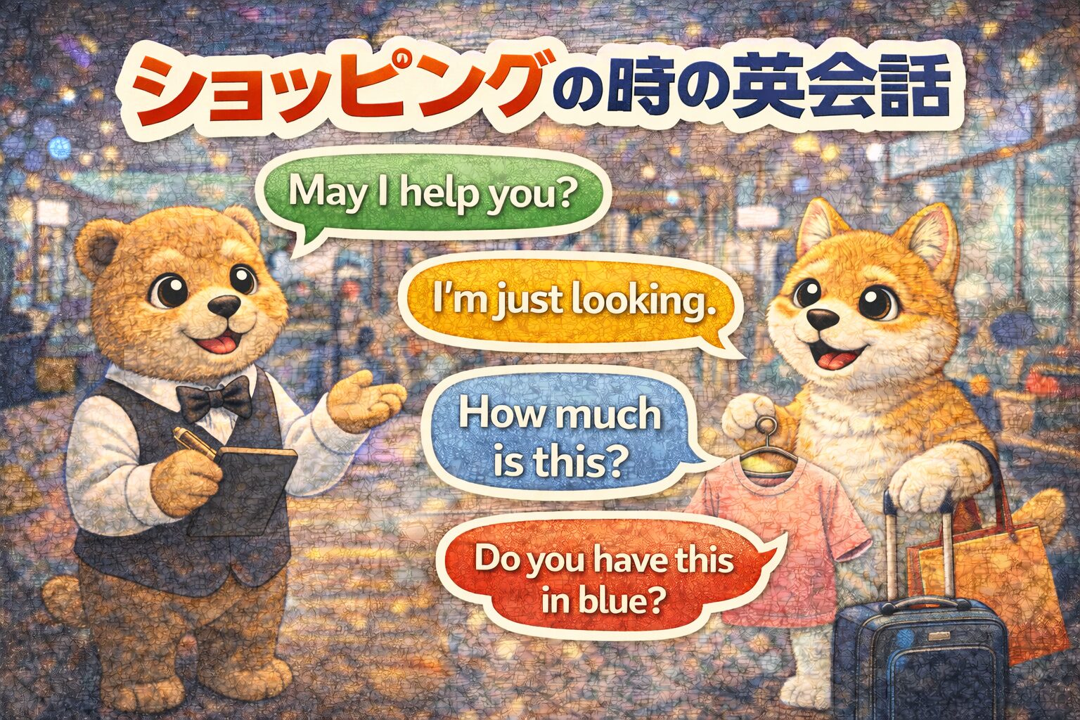 英語でショッピングをしてみよう！買い物英会話フレーズ45｜店員との会話・サイズ・試着