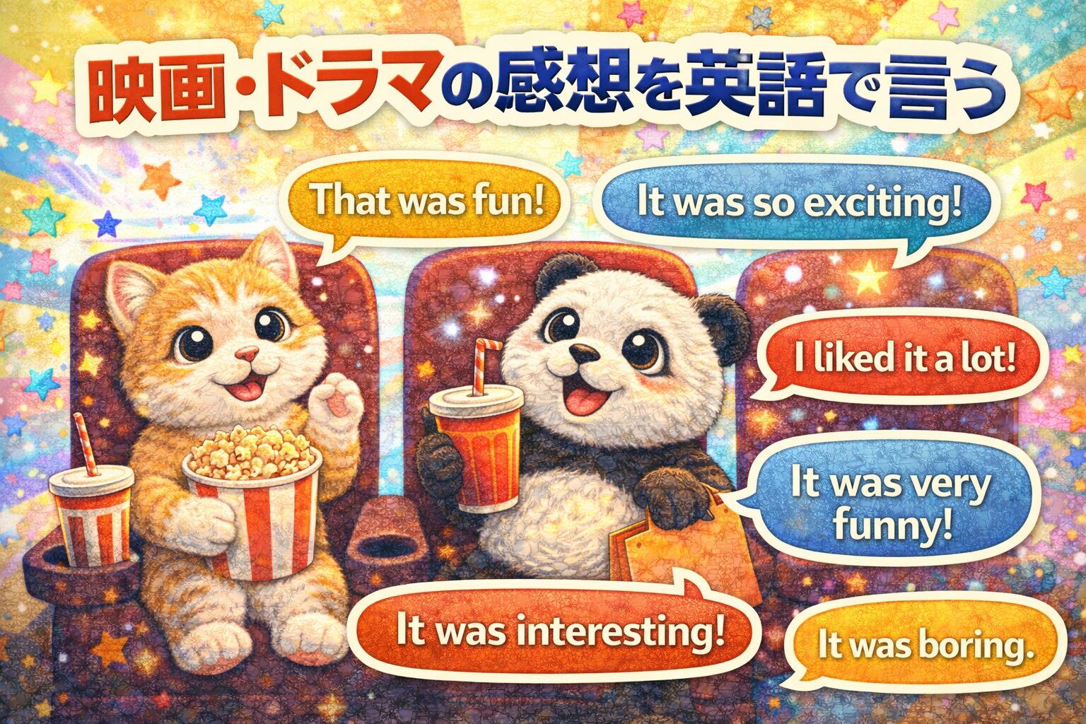 映画やドラマの感想を英語で言ってみよう！英会話フレーズ40｜レビュー・おすすめ表現