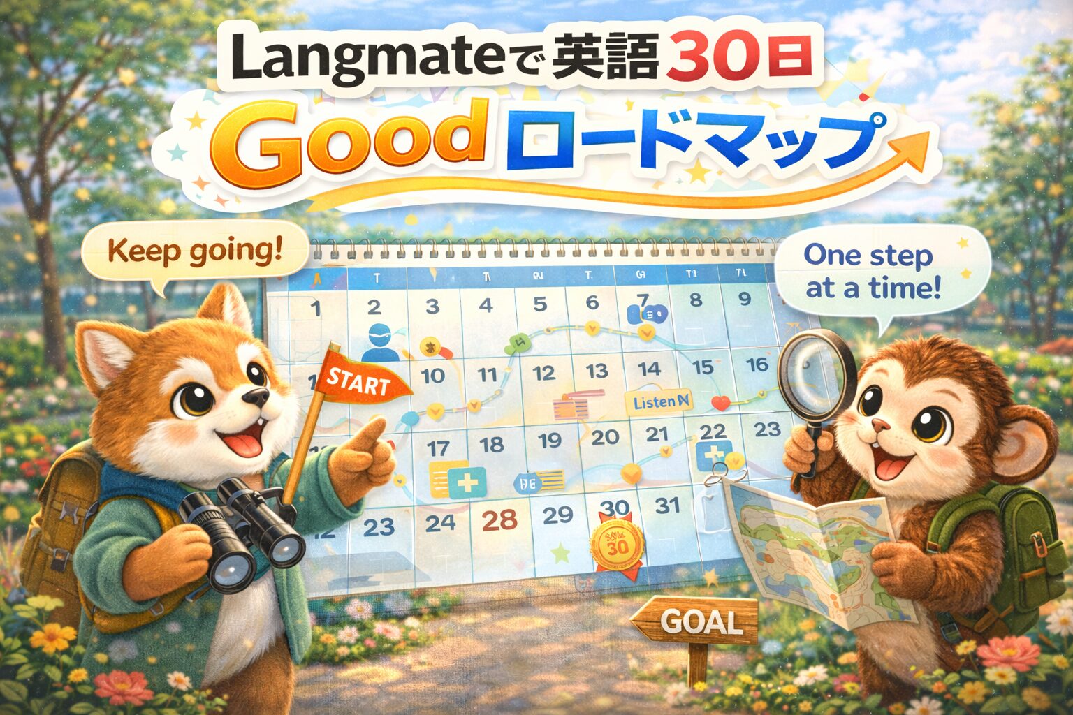 Langmateで過ごす30日間英会話ジャーニーを初心者向けに解説。