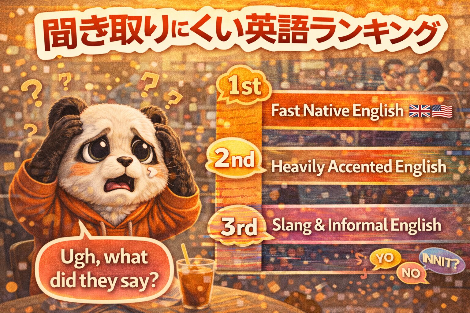 【決定版TOP12】聞き取りにくい英語ランキング