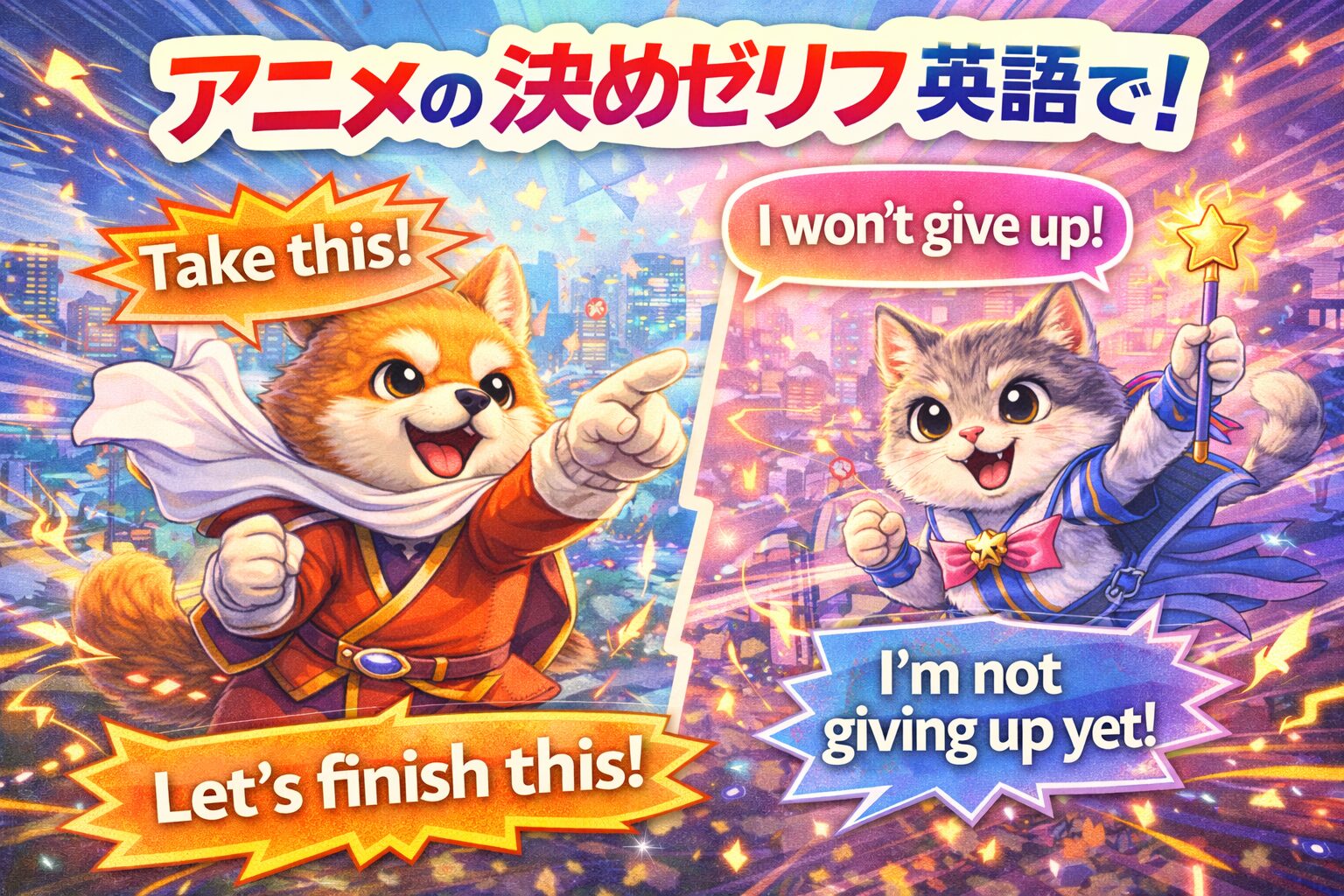 【激アツ30選】アニメ風決め台詞英語で爆速上達！