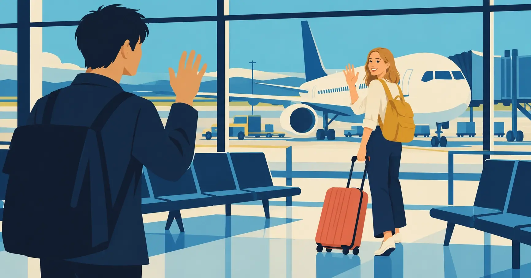 カフェでオンラインで知り合った外国人の友達と楽しく会っている様子